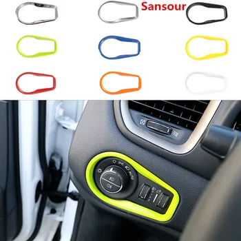 Sansour ABS Интериорът на колата, ключа на лампата, декоративна рамка, стикери за украса на Jeep Renegade 2015-2019, автомобилен стайлинг