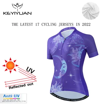 KEYIYUAN / нови дамски блузи от джърси за колоезденето с къс ръкав, велосипедна облекло, риза за шоссейного под наем, Майо, Ciclismo Mujer Verano