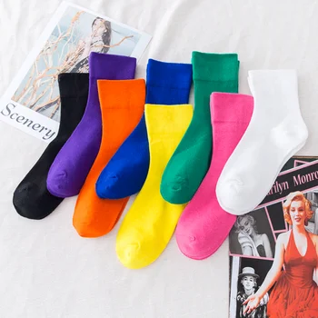 Цветни тънки памучни дамски чорапи Happy Ankle прекрасни ярки цветове, модни тенденции, дамски чорапи, уютни всекидневни, спортни чорапи за бягане
