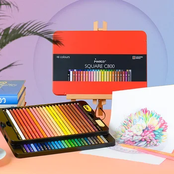 Marco square bar 48-цветни водоразтворими цветни моливи 