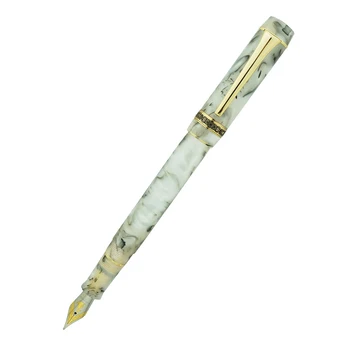 Целлулоидная Писалка Kaigelu 316A, Красиви Бели Шарки, Иридий писалка с мастило EF/F/M, Писалка За писане, Подарък Дръжка За Бизнес-Училище, Офис Дръжка