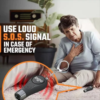 Презареждане на 140 db Преносим авариен ключодържател за Sos аларма за сигурност самозащита Лична аларма за жените, децата, възрастните хора