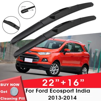 Авто Чистачки на Предното Стъкло, Предното Стъкло Гумена Силиконов Пълнеж За Ford Ecosport Индия 2013-2014 LHD RHD 22 