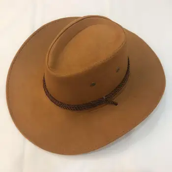 Ковбойская шапка, велур пролетно-летни мъжки шапки, нюанс, за езда, на открито, плътен цвят, с високо качество, нова мода