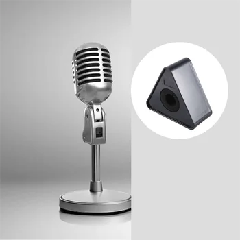 10шт Микрофон MarkFlag Mic Station-Кубическая Триъгълна Поставка За Интервю, Титуляр във формата на Квадратчетата, Инжектиране на Репортер, Черен