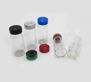 360 х 10 мл прозрачна копър стъклен флакон за парфюм с цветен алуминиев капак, 10 cc прозрачни бутилки за проби и с гумена запушалка