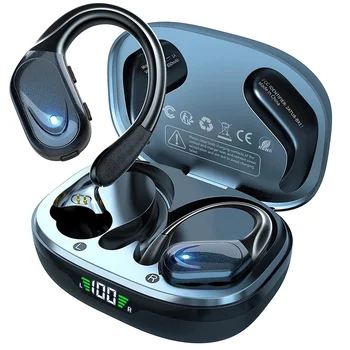 Слушалки LIULIU Bluetooth 5.3, истински безжични слушалки с бутон за управление на микрофон, шумоподавляющий ухото на куката, водоустойчиви слушалки