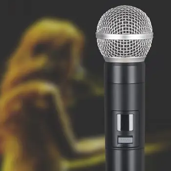 Безжичен микрофон за зареждане, микрофон за караоке UHF за възрастни, безжичен микрофон система за караоке с качество с висока разделителна способност
