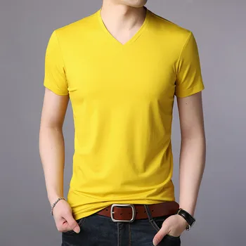 2167-Мъжка тениска с къс ръкав, лятна нова облегающая тениска с кръгло деколте и цветен принтом букви, тениска с къс ръкав