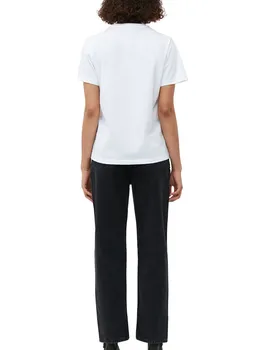 2023 нови Летни дамски ежедневни ризи с кръгло деколте и къси ръкави, дамски памучни тениски в контрастен цвят с писмото принтом