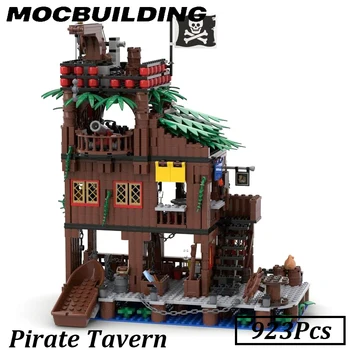 923 бр. Средновековен замък Остров Модел Pirate сцена MOC Строителни блокове Тухла забавни играчки подарък за деца