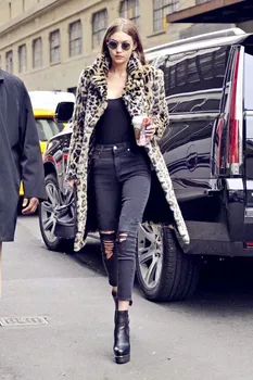 Луксозни модни леопардовые дълги якета с плюшено мече, палта, дамски зимни дебела топла горна дреха 2020, брандираната модерно дамско палто от изкуствена кожа