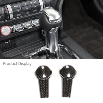 За Ford Mustang 2015-2020 от настоящето въглеродни влакна, корона автоматична писалка за смяна на предавките, декоративни защитната обвивка, стикер, автомобилни аксесоари