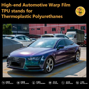 Висококачествени автомобилни стикери от TPU vinilo adhesivo para auto vinyl обвивка, покриваща филм voiture де Цвят Брилянт Синьо Phantom Purp