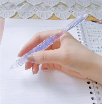 Креативна стъклена дръжка на ръчната работа с кристали, японски и корейски канцеларски материали, персонални дръжка за подарък