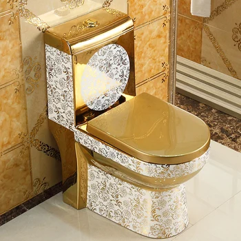 Керамични йонофореза златни вик фаянс за баня, едно парче комплект за тоалетна S Trap Злато за хотела