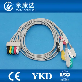 2 бр./лот за Datex-Ohmeda GE medical Pro1000 5 тел ЕКГ кабел, IEC/clamp