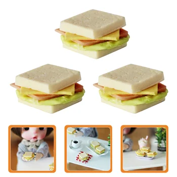 3 бр., миниатюрни сандвичи, декорации за дома, сандвичи, модели на сандвичи