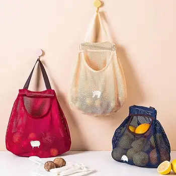 Множество кухненски подвесная окото чанта за съхранение на плодове и зеленчуци, окото чанта за джинджифил, чесън, картофи, лук, куха окото чанта за домашен инструмент