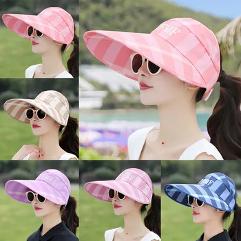 Summer Sun Cap Women Uv Protection Adjustable Wide Brim Beach Cap Visors Outdoor Sports Sun Hat шапка дамски летни