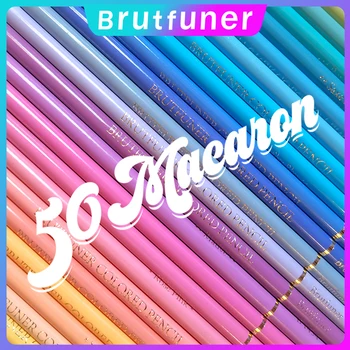 Brutfuner Macaron 50 Цветни Моливи Комплект Моливи Пастельного Цвят, Мек Маслен Молив За Изготвяне На Учебни Материали За Творчеството На Художника
