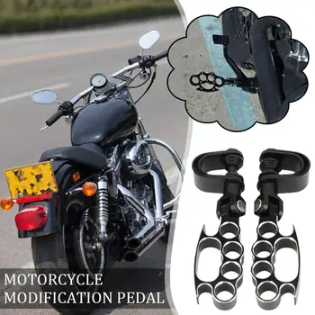 Хромирани Мотоциклети Пътни Крака Регулируема Защита на Двигателя Развалина Бар Поставка за Краката Планина за Harley Sportster Softail Dyna T0G6