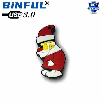 BINFUL USB 3.0 Автентичен Коледен старецът usb флаш памет 4 GB 8 GB 16 G 32 G 64 Г 128 Г 256 GB флаш памет usb memory stick u диск Подарък