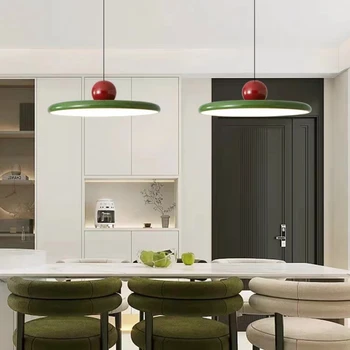 Модерен минималистичен led окачен лампа за трапезария, бар-шкафове и кухня с креативен дизайн UFO и скандинавски ретро стил