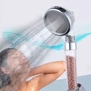 Накрайник за душ 3 режима Регулируем накрайник за душ с високо налягане, спестявайки вода, аниони филтър, СПА-душове, аксесоари за баня