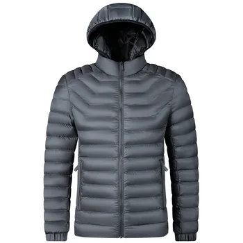 Брандираната модерно мъжко зимно яке от памук пуховика, паркове, есенно-зимни дрехи, мъжки палто с качулка, размер L-4XL