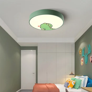Цветни мультяшные кръгли железни животни Проста модерна спалня Детска стая тавана лампа