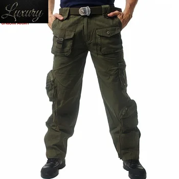 Тактически панталони, мъжки панталони с много джобове на Ежедневните бойни военни работни памучен армията облекло камуфляжные панталони-карго мъжки