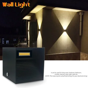 9 W черно-сребрист led монтиран на стената лампа, алуминий, с монтиран на стената лампа, вътрешно и външно аплици, хол, спалня, вход във вътрешен двор, коридор