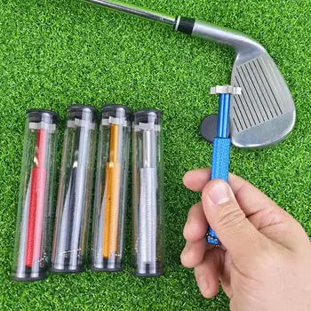 1 Комплект за Заточване за стикове за голф GrooveS1 с 6 Глави Компактен Размер за многократна употреба Инструмент За Почистване на Стикове за голф с 6 Топчета за Повторно Заточване на Канали