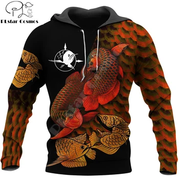 Красиви есенни мъжки блузи Arowana Fishing с 3D принтом, всекидневни пуловер Унисекс, hoody с цип, градинска дрехи, sudadera hombre DW600