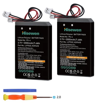 Замяна на батерията Hisewen 2000mAh PS4 PS4Pro за Sony Playstation 4 Dualshock 4 V1 V2 Контролер CUH-ZCT2 CUH-ZCT2E CUH-ZCT1E