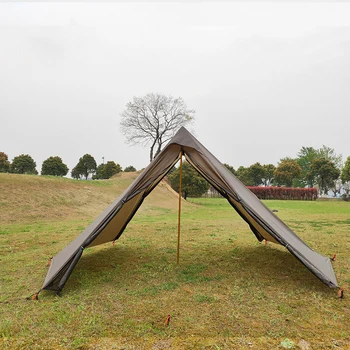 Четырехместная двухдверная пирамидални палатка D22 за нощуване на открито на еднопосочни, от силикон нейлонового материал, преносима палатка за къмпинг