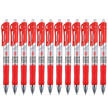 Без лого 100шт Набор от червени повдигащи гелевых дръжки 0,5 мм, химикалка химикалка с черно мастило, за писане, зареждане с гориво, офис аксесоари, канцеларски материали, ученически пособия